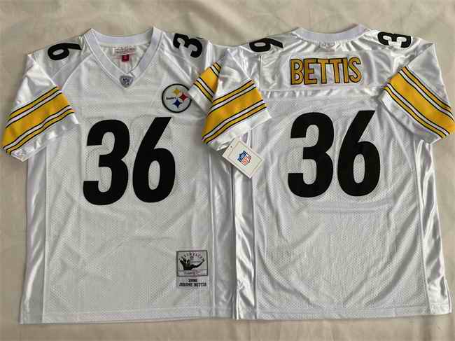 Men's Pittsburgh Steelers #36 Jerome Bettis White Vapor Limited Stitched Football Jersey
